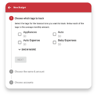 Screenshot of MyFinance spending target screen