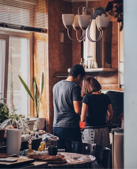 couple in kitchen